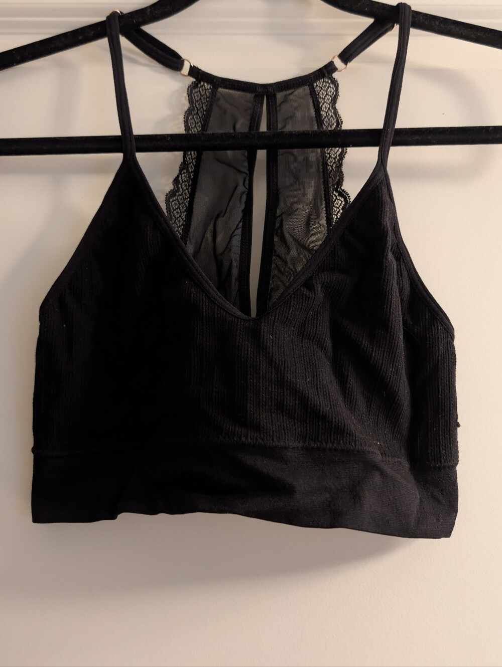 2 Black And Red Lace-Back Bralette - Women Intimates